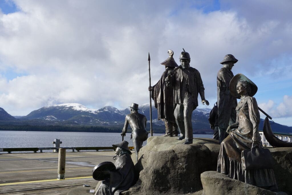 The Rock "The Rock" statue in downtown Ketchikan overlooking the ocean